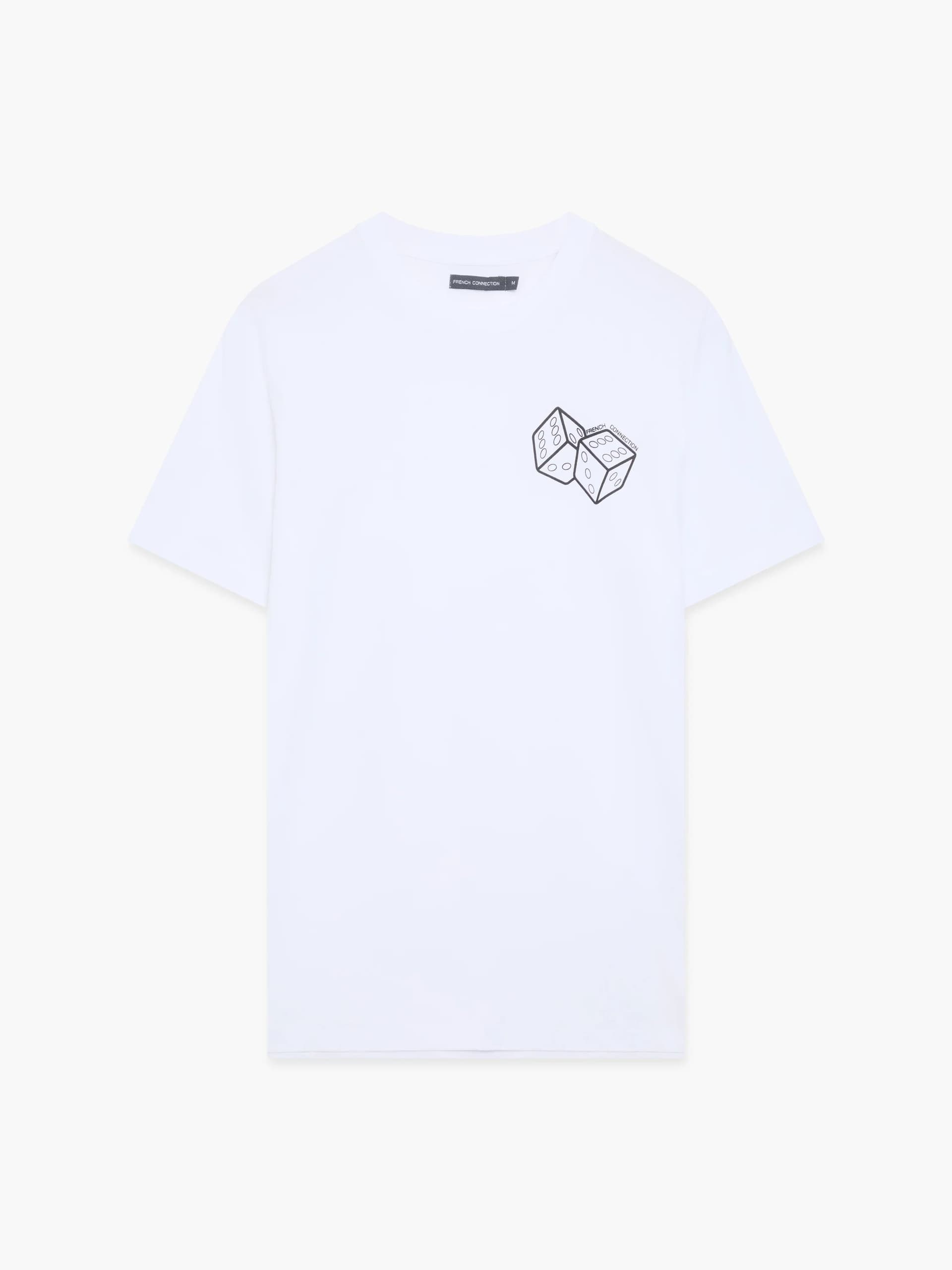 French Connection Dice Graphic T-Shirt White/Black