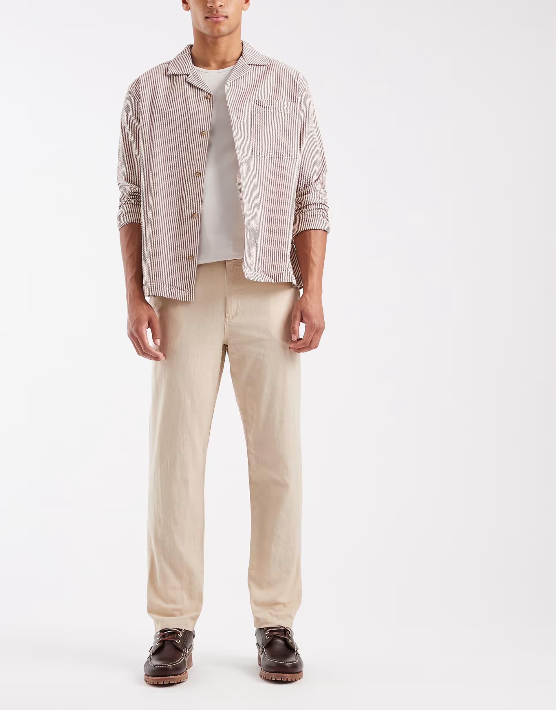 ASOS Regatta Relaxed hadlin trousers in white pepper