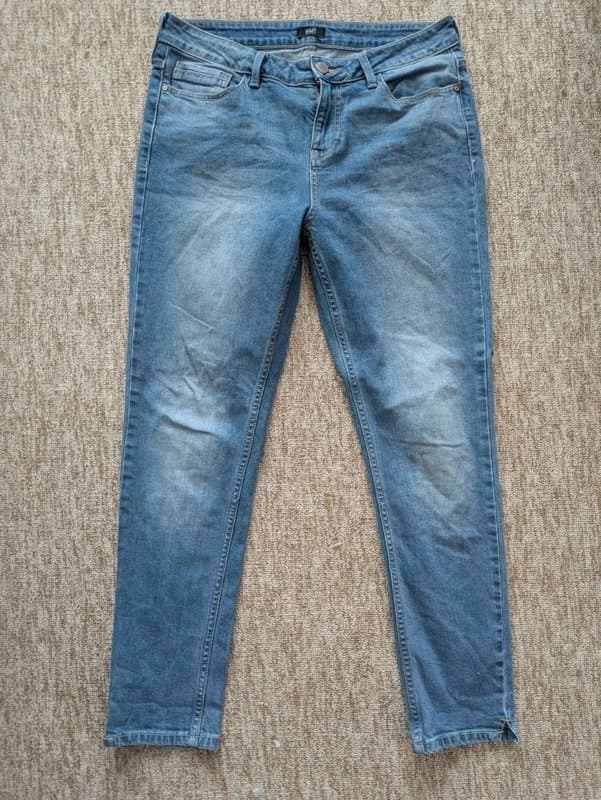 F&F F&F Vintage Blue Jeans | Size UK 12 Regular | Mid-Wash Denim | Slim/Straight Leg