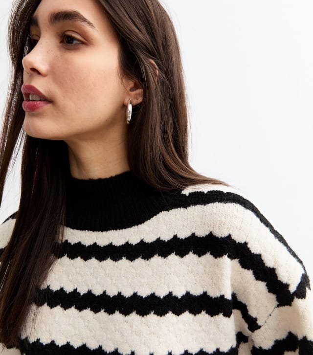 Sunshine Soul Women's Off White Bobble Stitch Striped Jumper Sunshine Soul New Look - 2