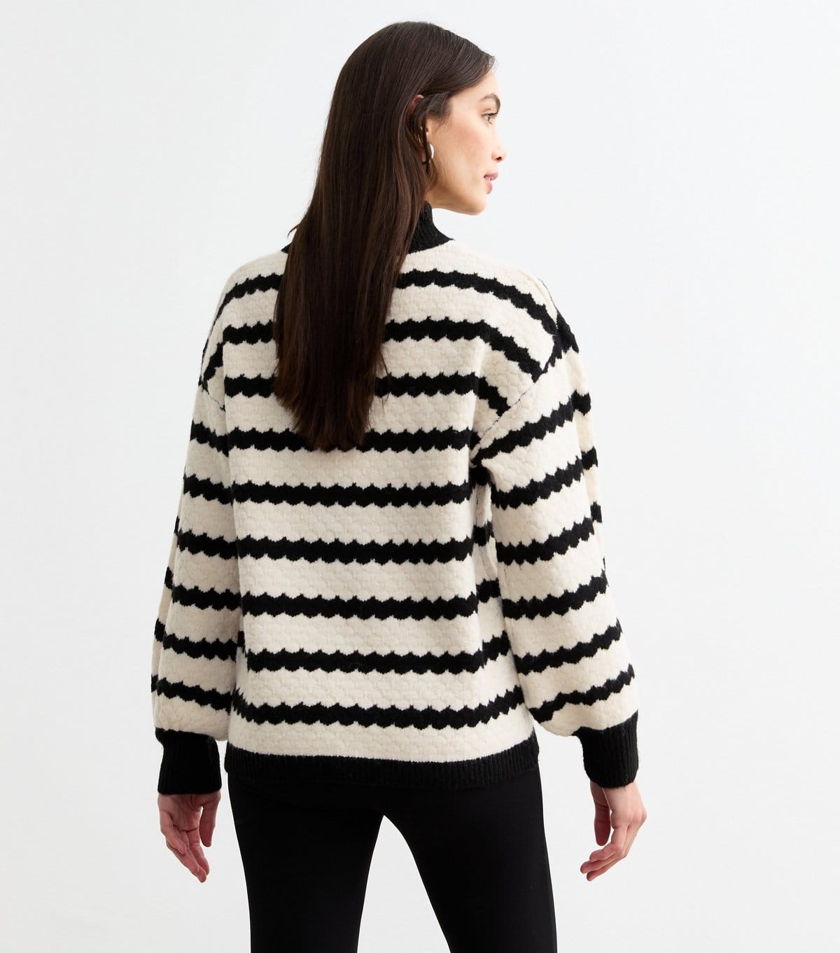 Sunshine Soul Women's Off White Bobble Stitch Striped Jumper Sunshine Soul New Look - 4