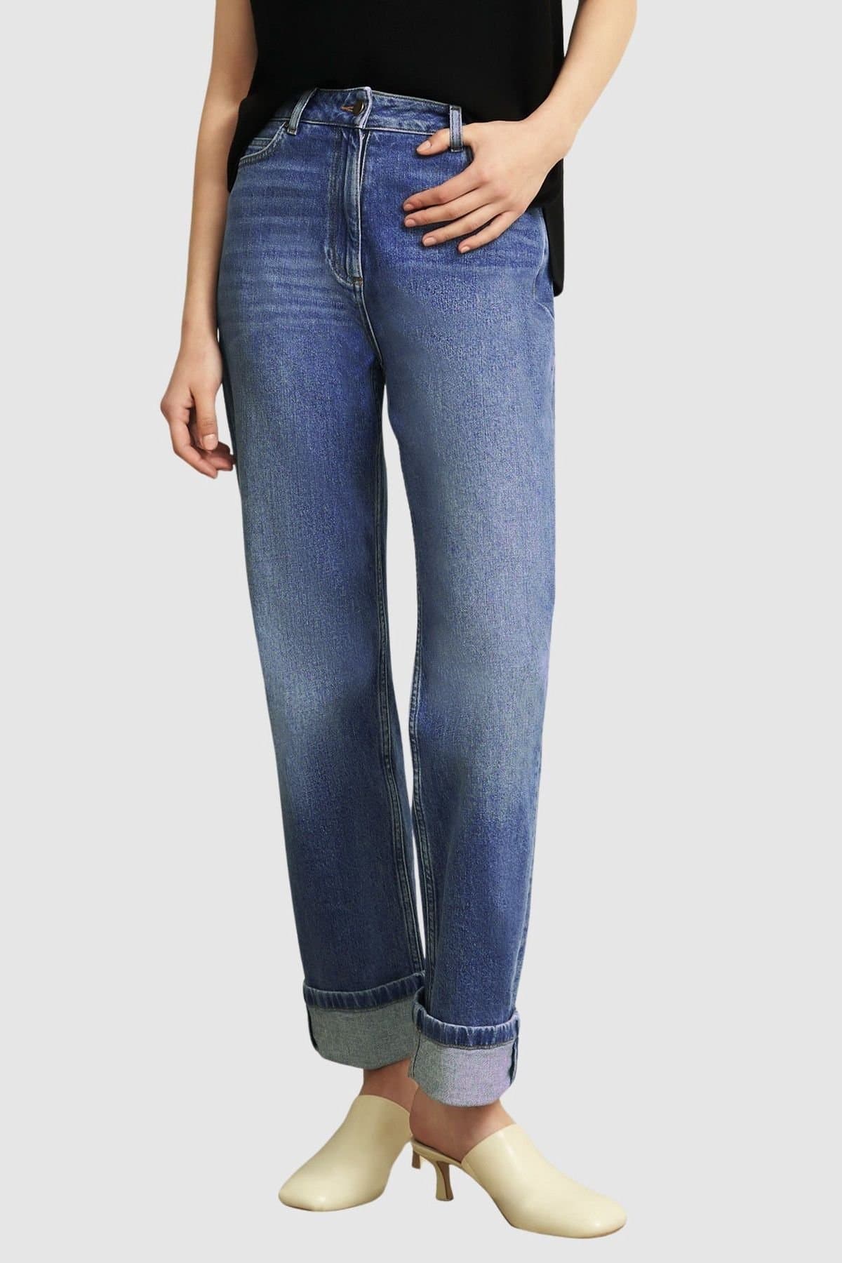 Hobbs London Hobbs London Women's Bowood High Rise Straight Jean in Mid Blue