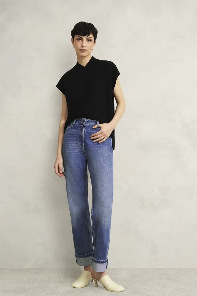 Hobbs London Hobbs London Women's Bowood High Rise Straight Jean in Mid Blue - 3