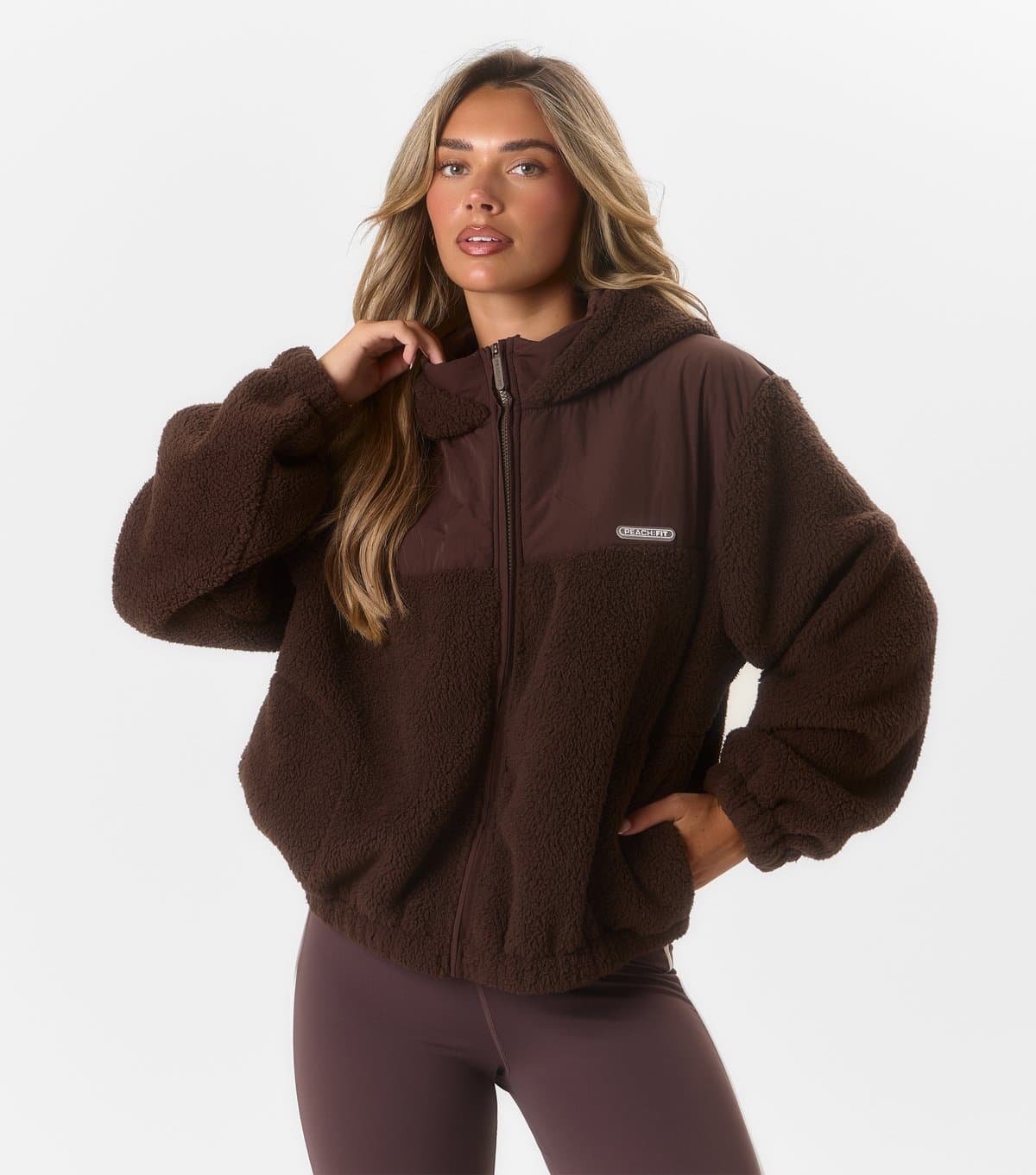Peach Fit Women's Dark Brown Zip Up Hooded Leona Jacket Peach Fit New Look