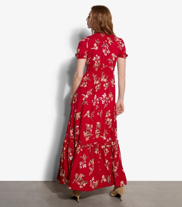 Apricot Women's Red Floral Print Midi Dress Apricot New Look - 3