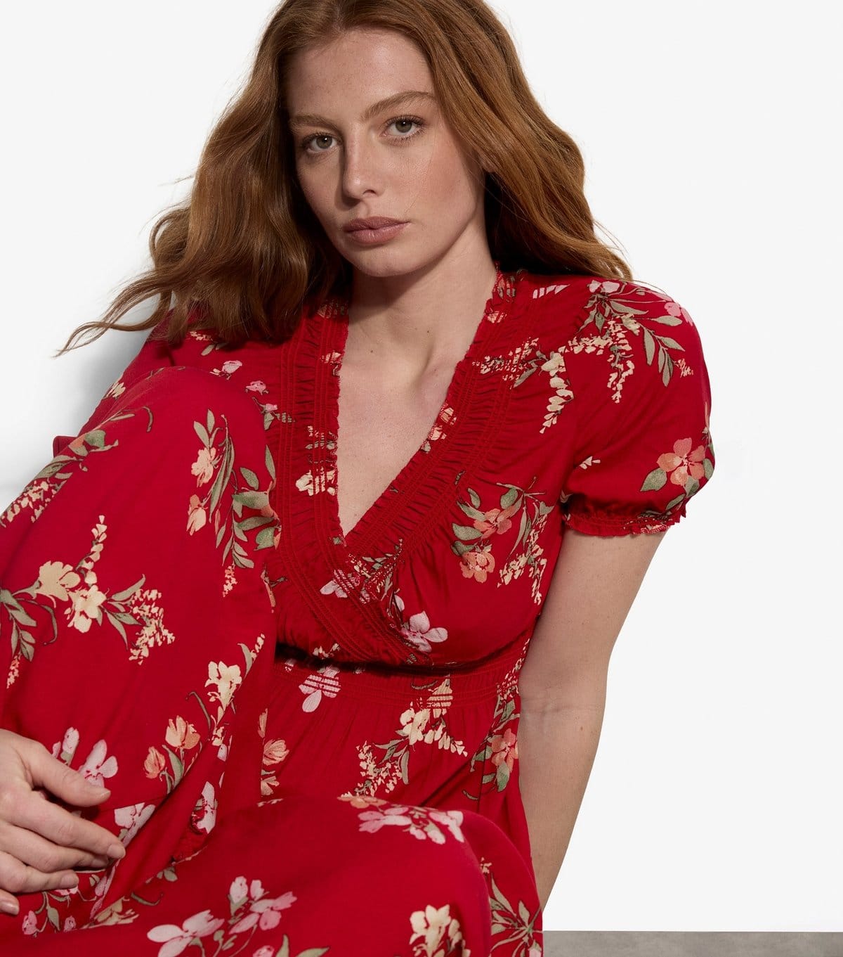 Apricot Women's Red Floral Print Midi Dress Apricot New Look - 4