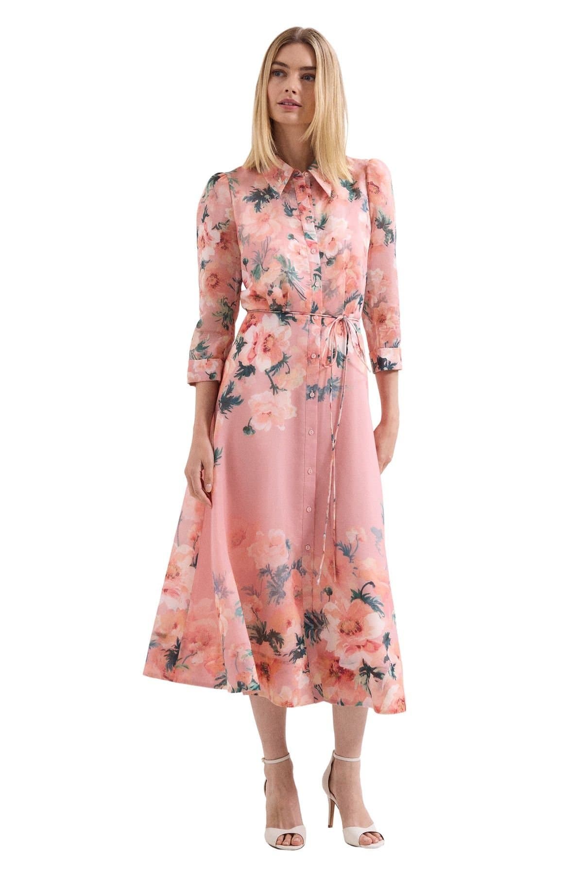 Phase Eight Phase Eight Women's Petite Anabella Floral Dress in Dusty Pink