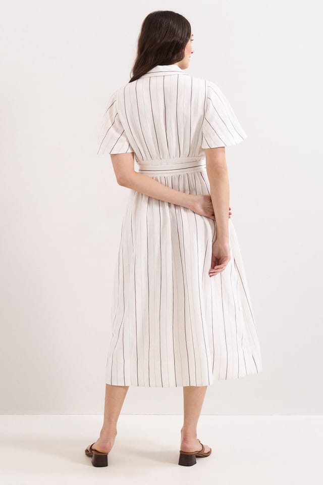 Phase Eight Phase Eight Women's Marielle Striped Shirt Dress in Natural White - 3