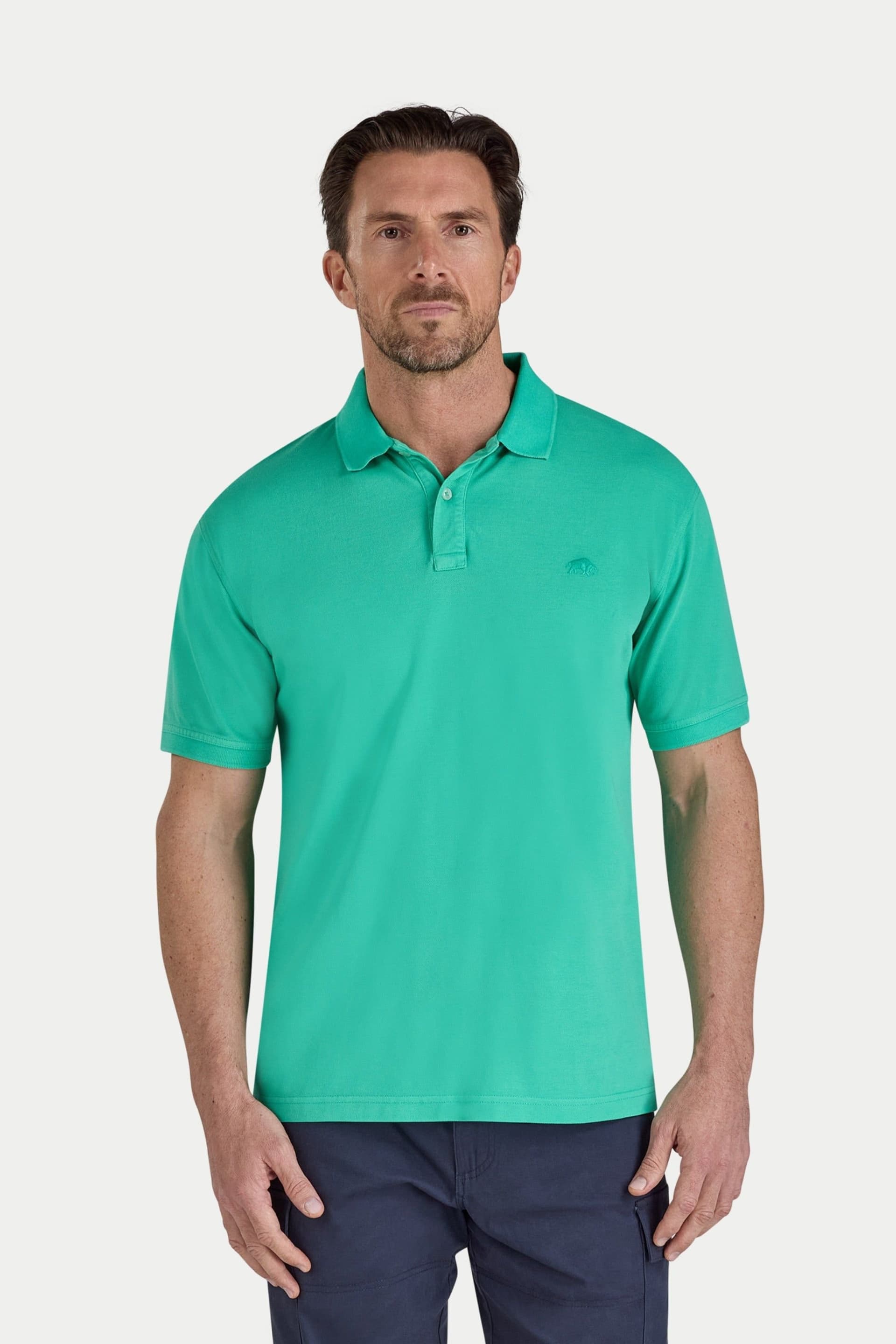 raging bull Raging Bull Men's Garment Dyed Pique Polo in Green