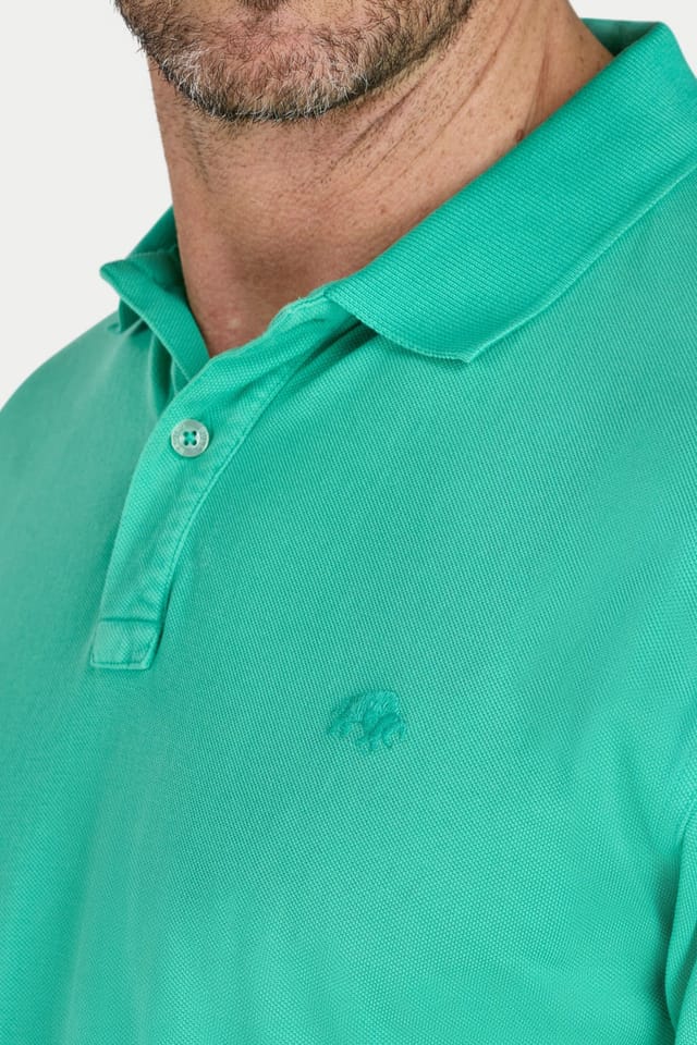 raging bull Raging Bull Men's Garment Dyed Pique Polo in Green - 3