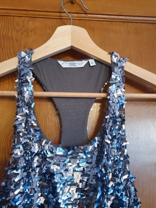 New Look Sparkling silver party dress