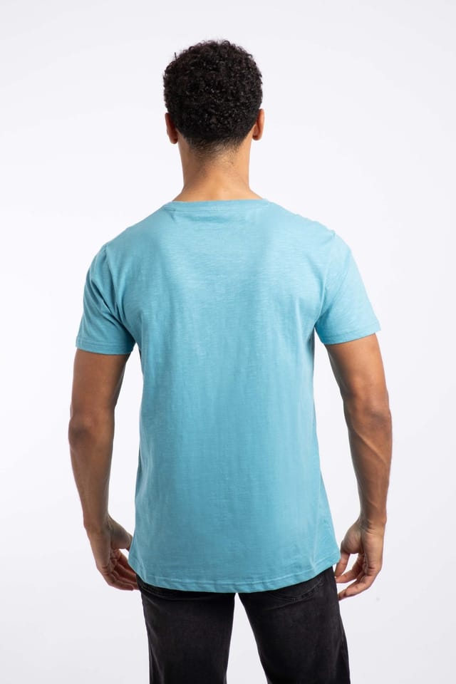 Weird Fish Weird Fish Men's Fished Branded T-Shirt in Mid Blue - 3