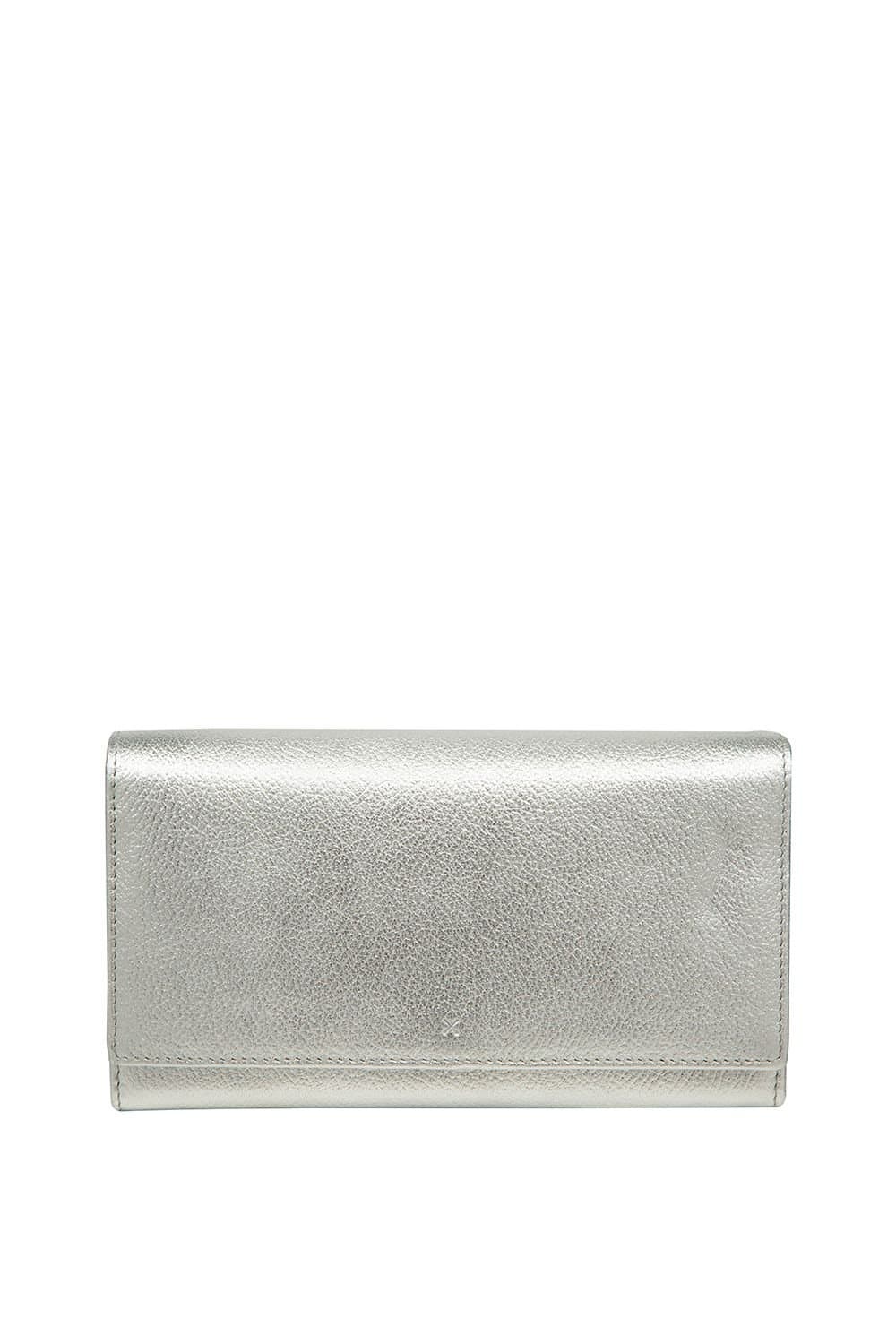 NiNa Amora NiNa Amora Women's 'Mirella' Leather Purse in Silver