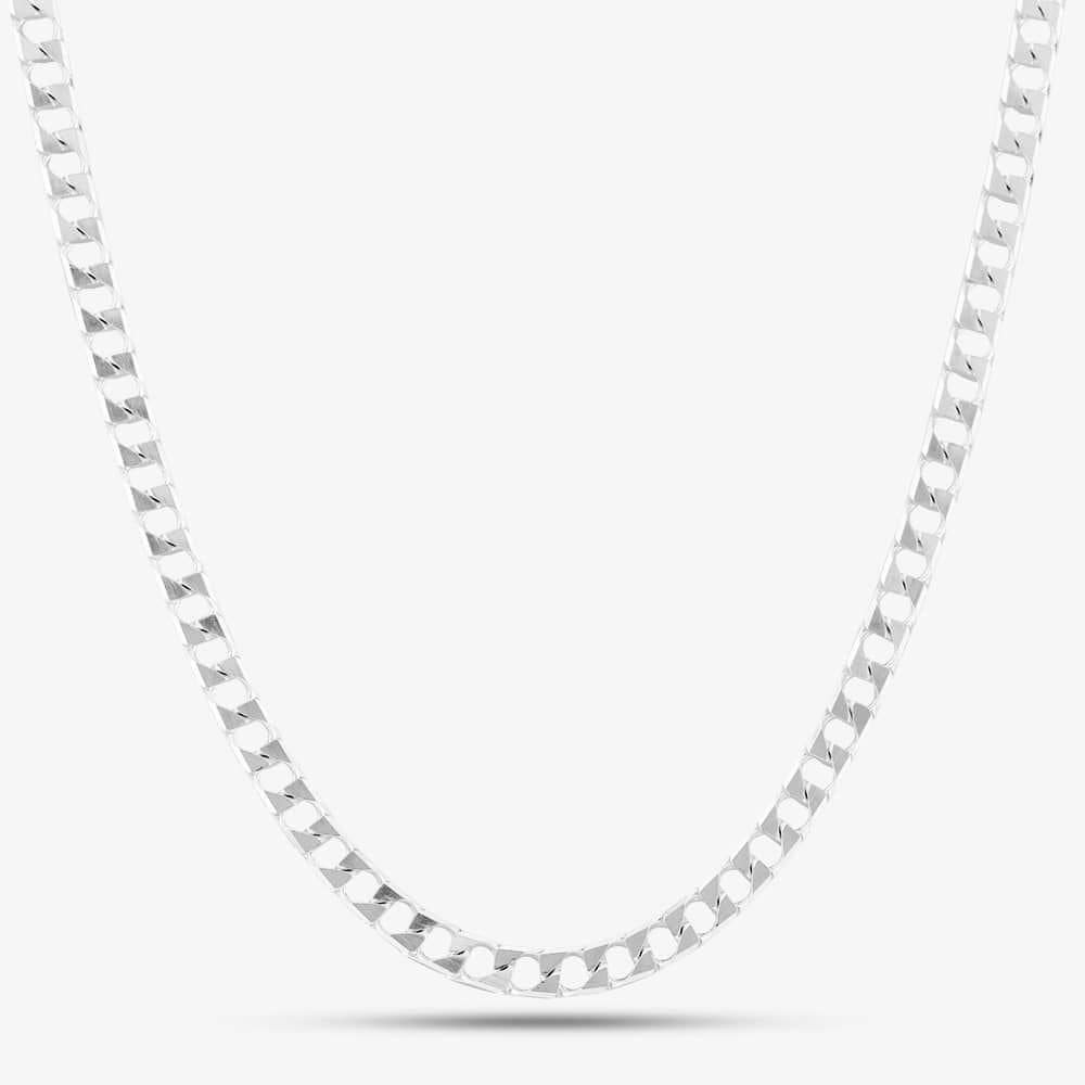 T.H.Baker T.H.Baker Women's Sterling Silver 20 Inch Square Curb Chain