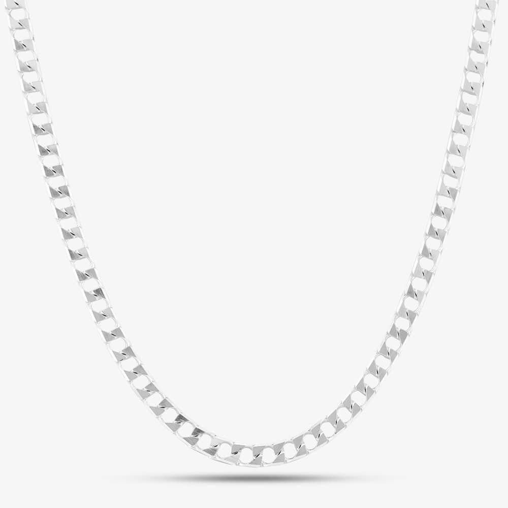 T.H.Baker T.H.Baker Women's Sterling Silver 20 Inch Square Curb Chain SSLC-410-AG-20 - 1