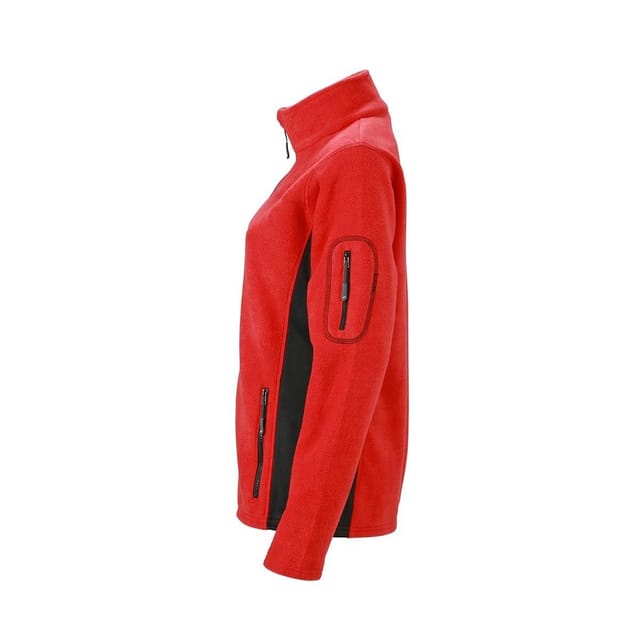 James and Nicholson James and Nicholson Women's Strong Work Fleece Jacket in Red - 3