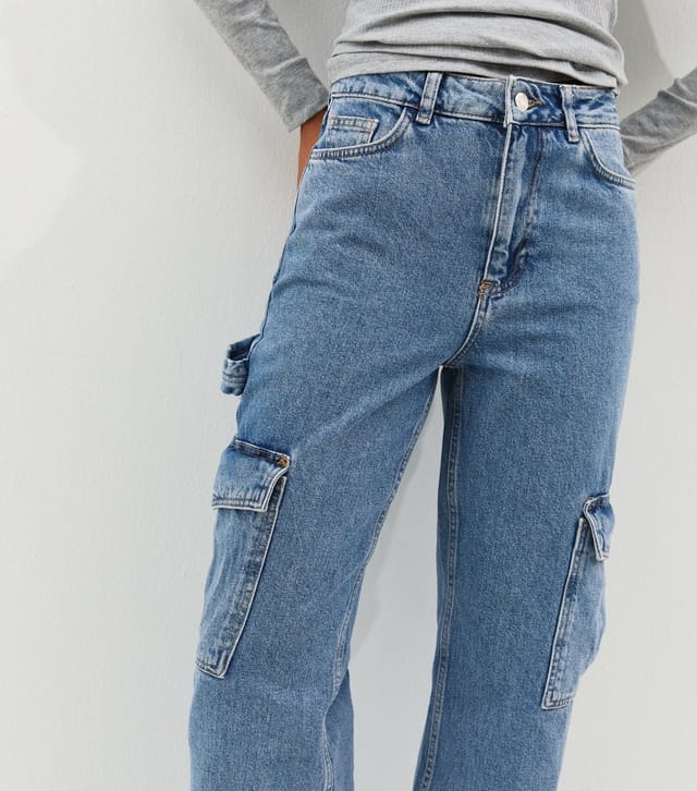 New Look Women's Blue High Waist Cargo Jeans New Look - 3