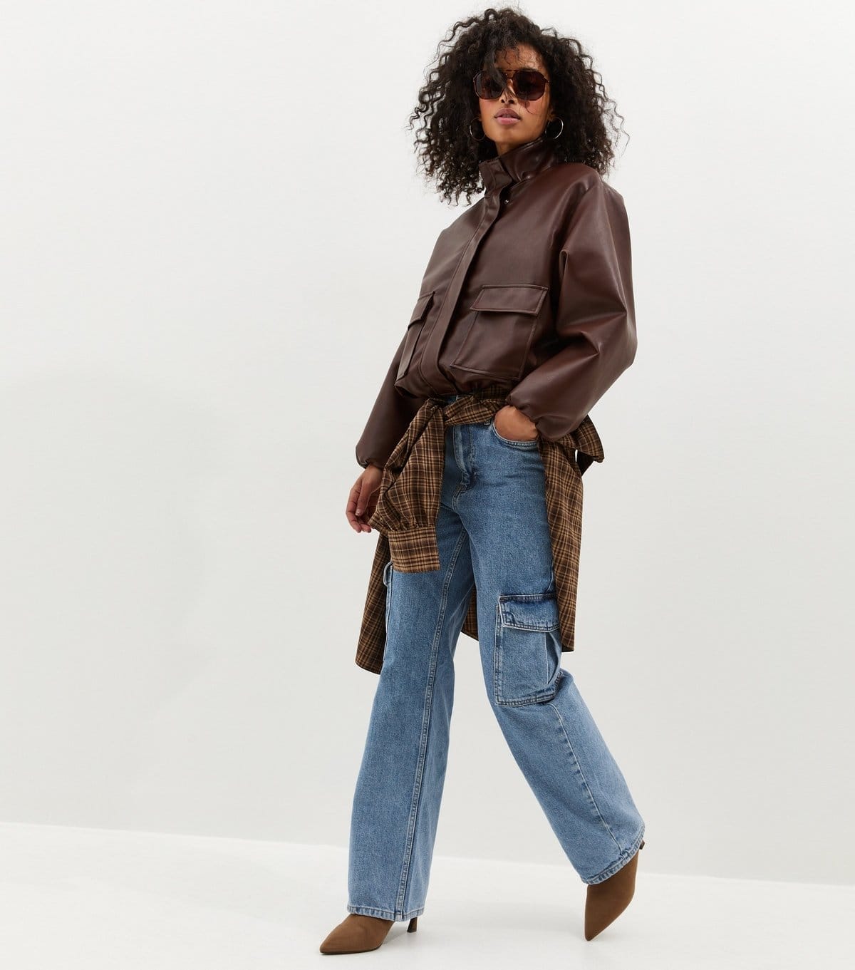New Look Women's Blue High Waist Cargo Jeans New Look - 4