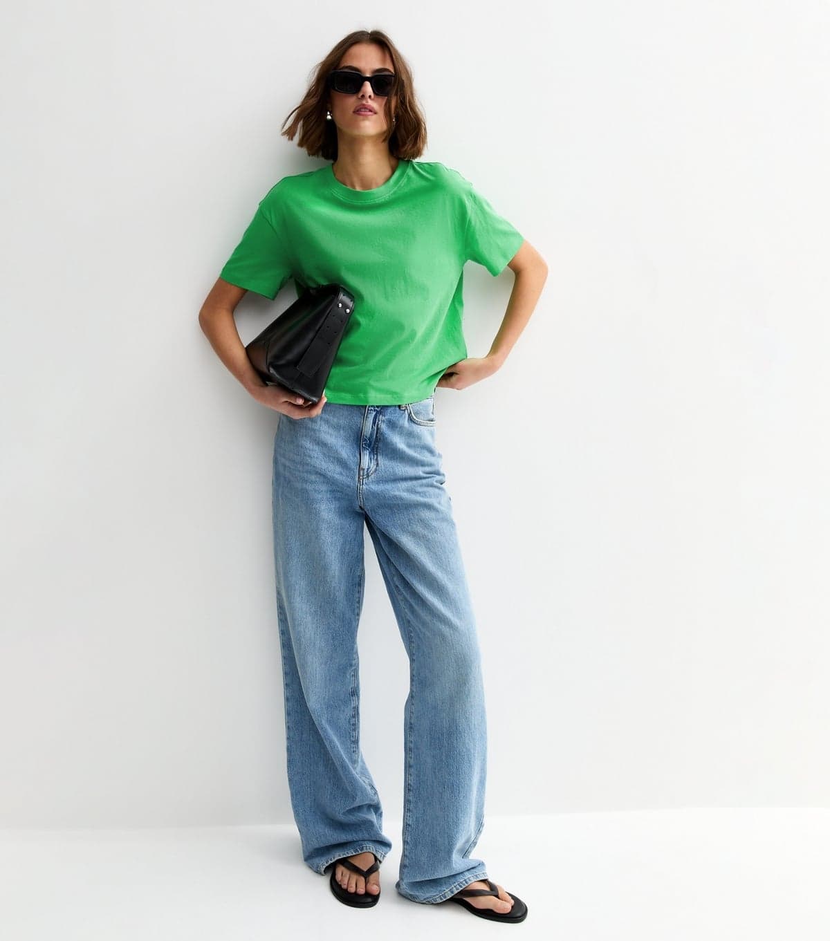 New Look Women's Green Cotton Boxy Fit T-Shirt New Look