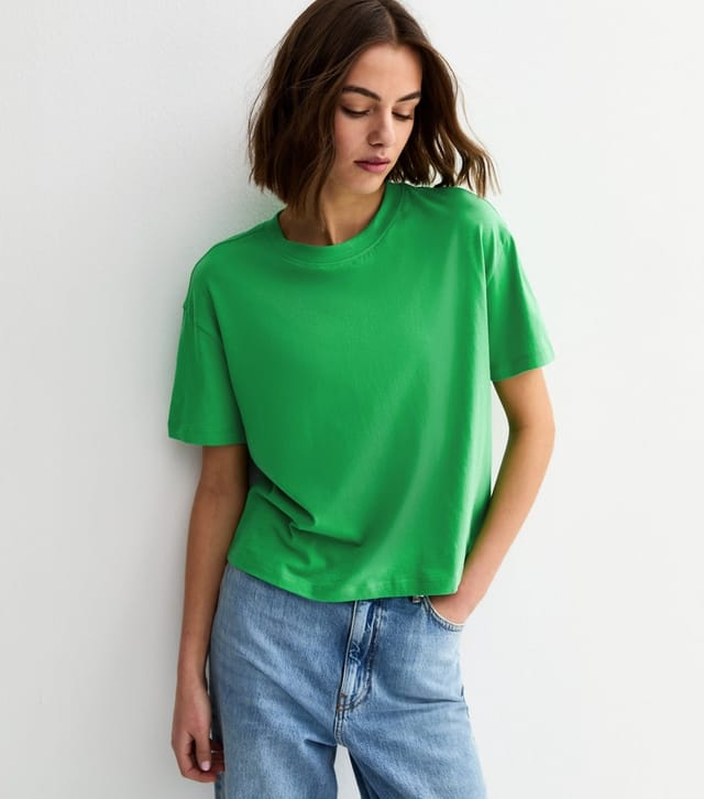 New Look Women's Green Cotton Boxy Fit T-Shirt New Look - 2