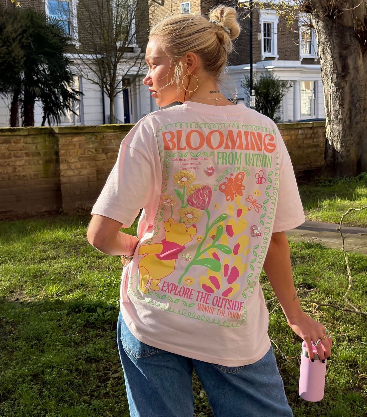 Skinnydip Women's Pink Disney Winnie the Pooh Blooming Printed T-Shirt Skinnydip New Look