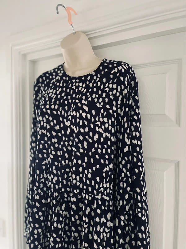 Never Fully Dressed Never fully dressed, silky navy spotted dress size 22