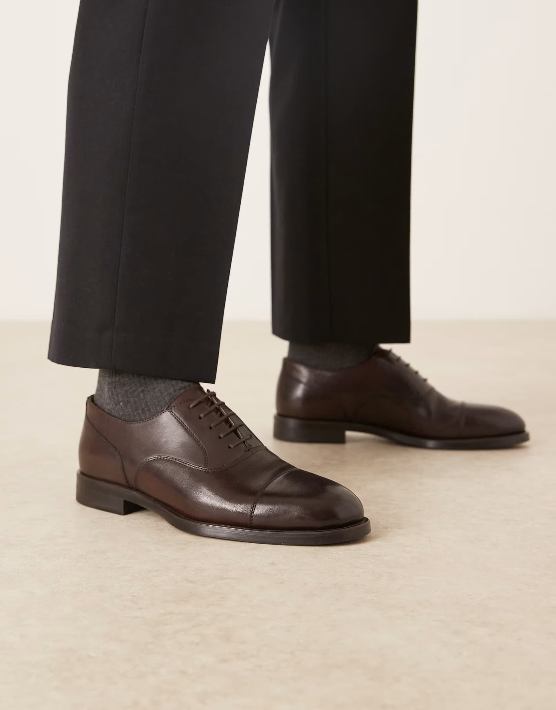 ASOS Mango 100% leather brogue in brown