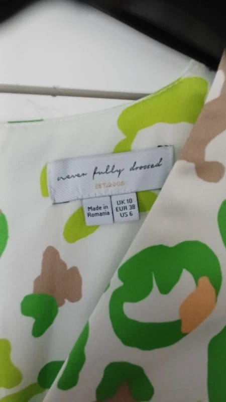 Never Fully Dressed Green Floral Print Satin Midi Dress
