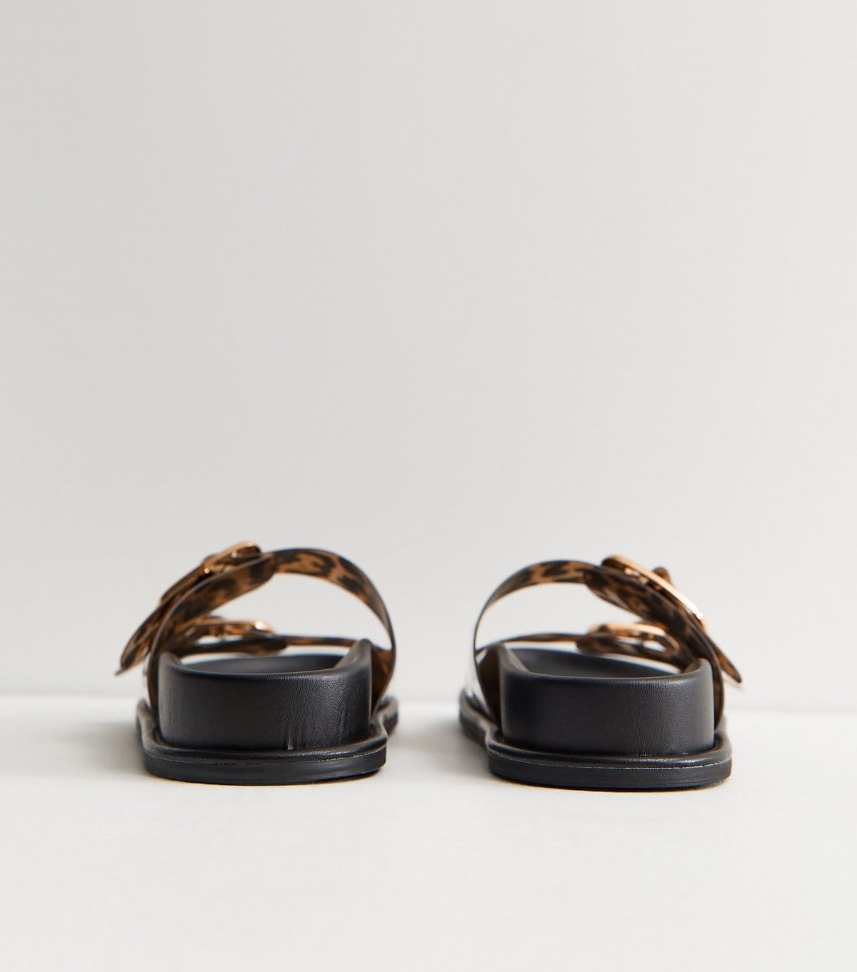 New Look Women's Stone Leopard Print Double Strap Jelly Sandals Vegan New Look - 4