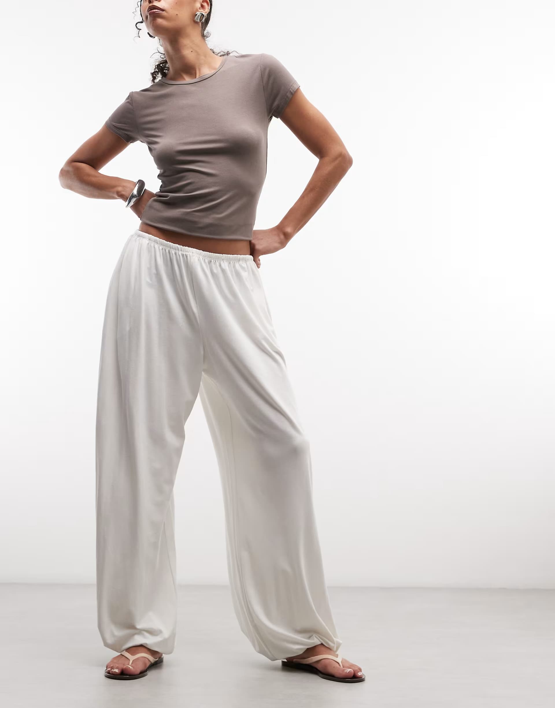 ASOS ASOS Off-White Balloon Fit Trousers