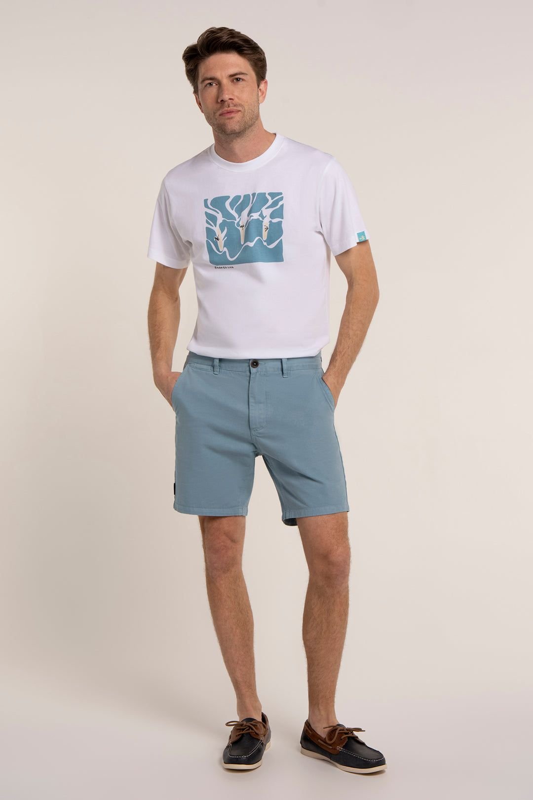 Brakeburn Brakeburn Men's DANEHILLS CHINO SHORTS in Blue - 4