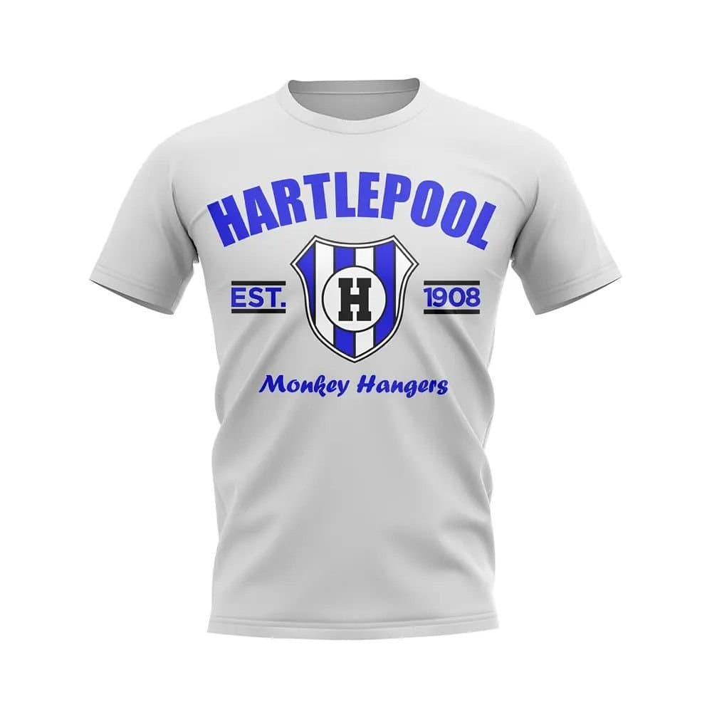 Hartlepool Hartlepool Men's Personalised Established Football T-Shirt in White