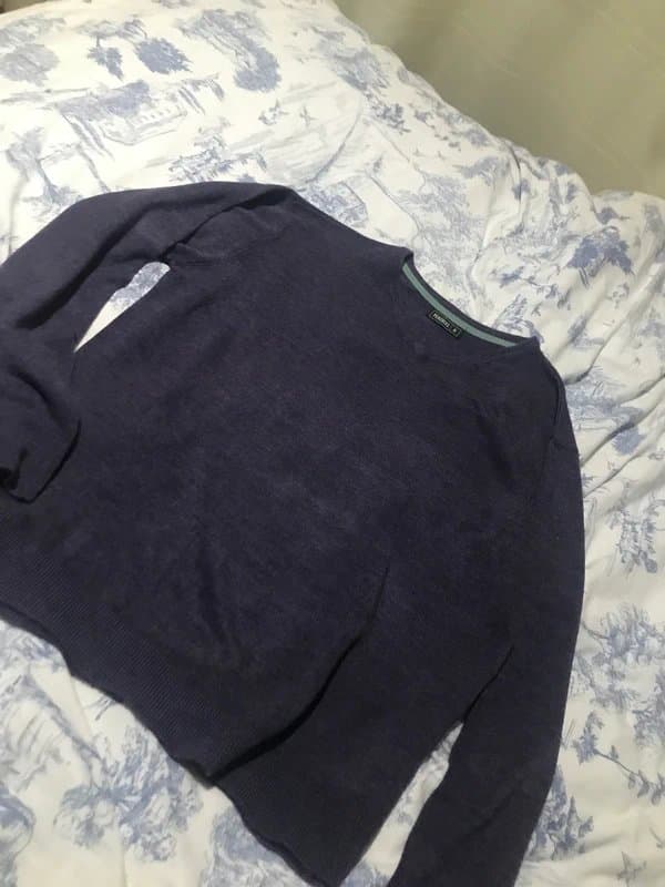 Peacocks Mens size XL long sleeved knit v neck purple knit jumper peacocks