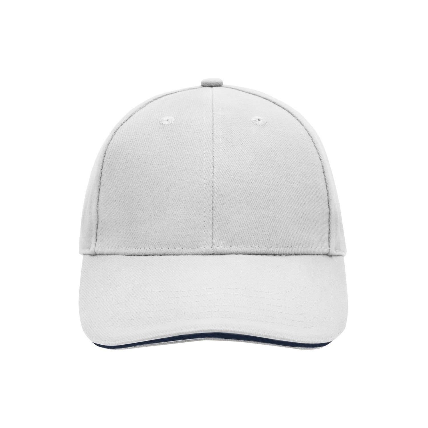Myrtle Beach Myrtle Beach Men's 6 Panel Sandwich Peak Baseball Cap in White