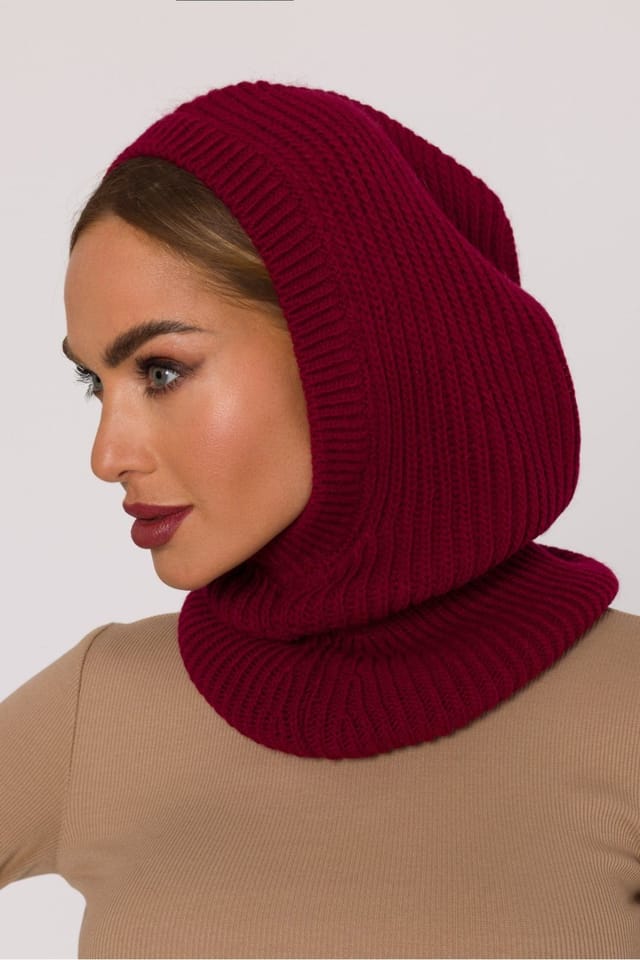 Love Lace Love Lace Women's Balaclava Hat Warm Fleece Ski Winter Face Cover Neck Hood in Burgundy - 3