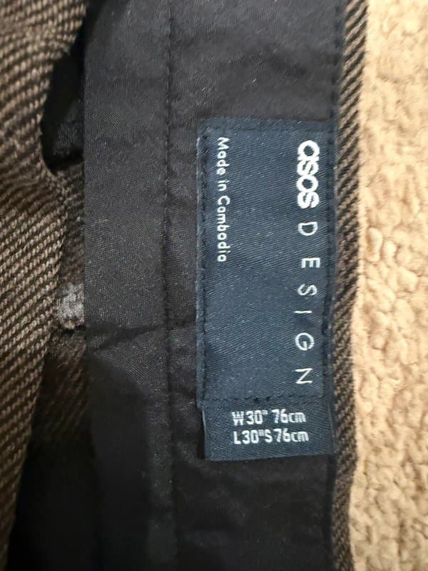 ASOS Design Brown ASOS design pleaded work pants