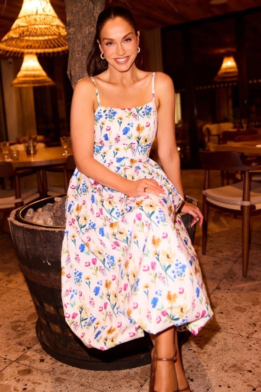 Little Mistress Little Mistress Women's Floral Print Balloon Hem Midaxi Dress by Vicky Pattison