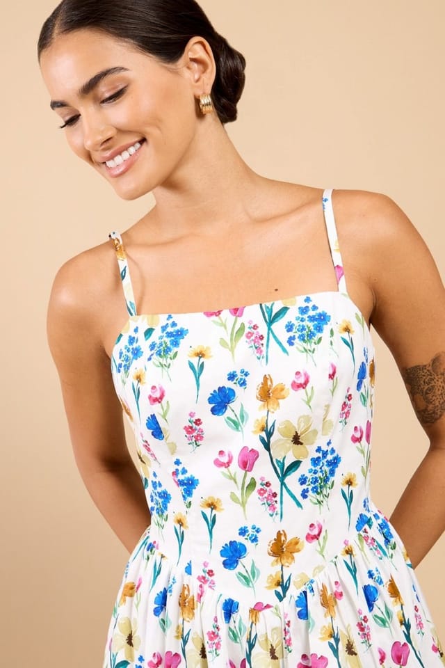 Little Mistress Little Mistress Women's Floral Print Balloon Hem Midaxi Dress by Vicky Pattison - 3