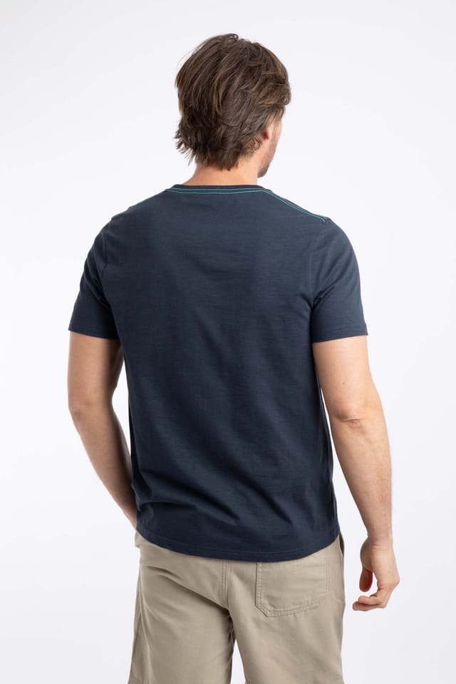 Weird Fish Weird Fish Men's Palm Island Front Print Graphic T-Shirt in Navy - 3