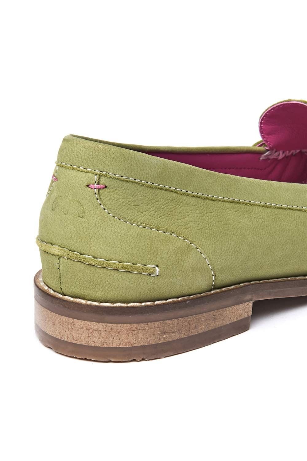 Moshulu Moshulu Women's 'Petrel Nubuck' Classic Nubuck Penny Loafers in Light Green - 4