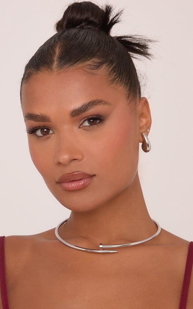 EGO Screw Detail Necklace In Silver, Women's Size UK One Size - 2