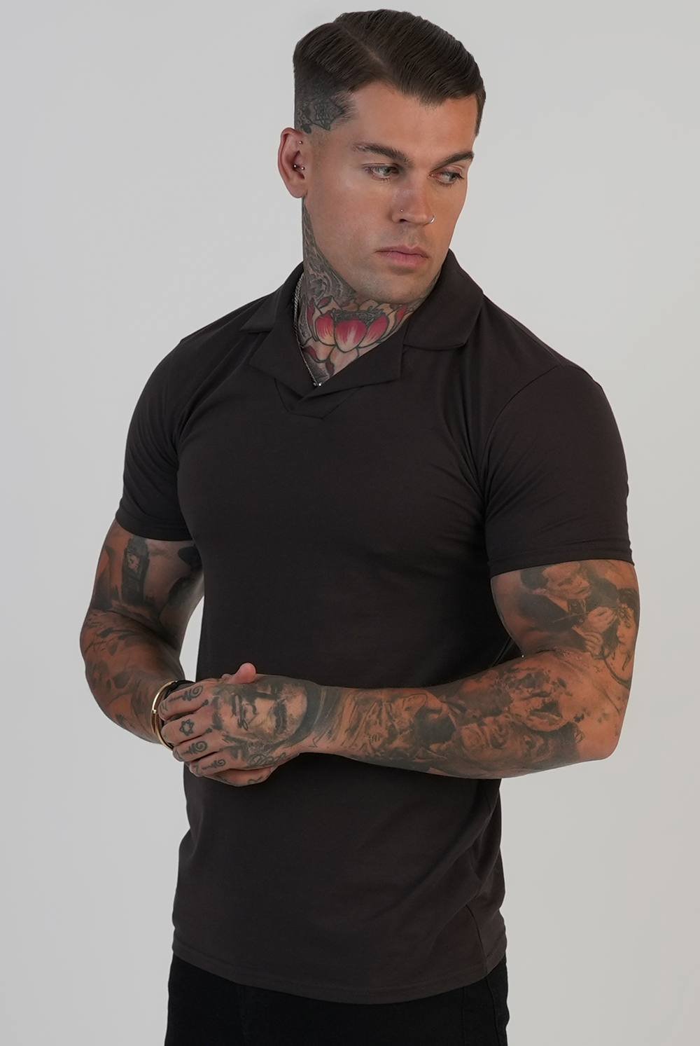 SikSilk SikSilk Men's Revere Polo in Brown - 1