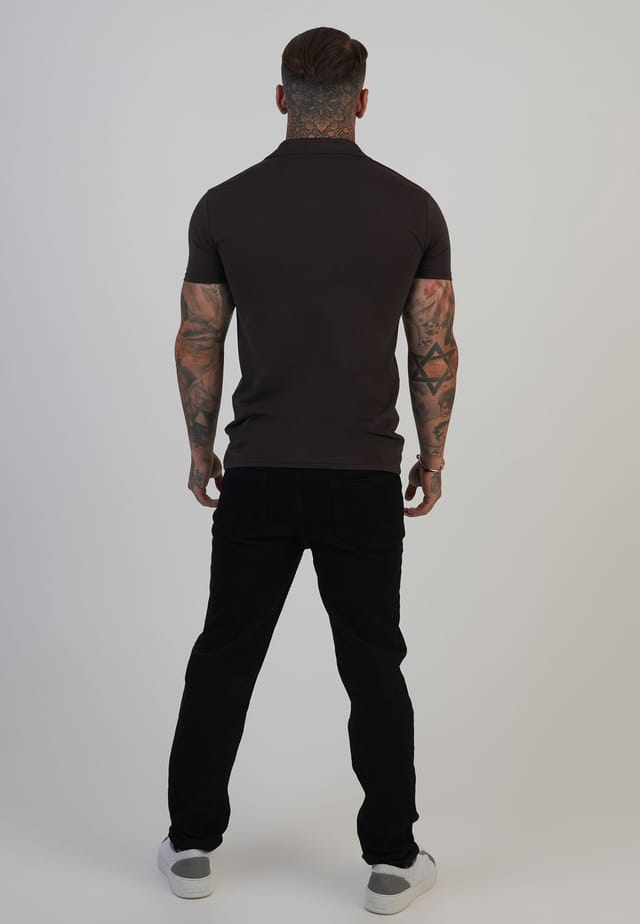 SikSilk SikSilk Men's Revere Polo in Brown - 3