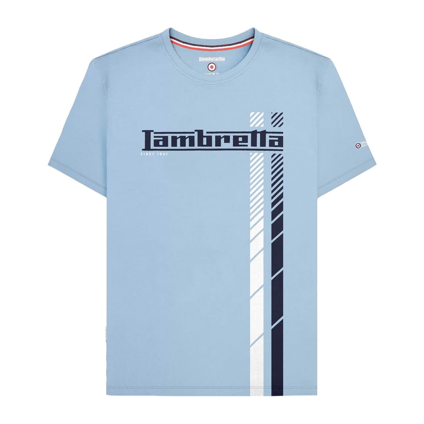 Lambretta Lambretta Men's SS25 Racing Stripe Big & Tall T-Shirt in Blue