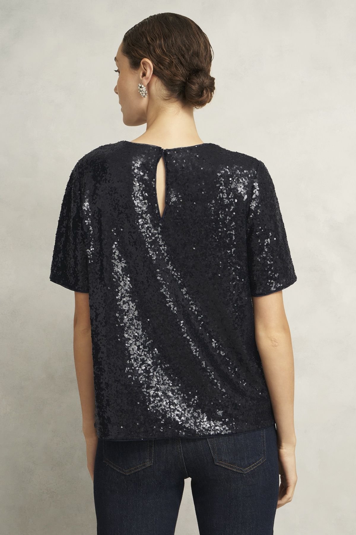 Hobbs London Hobbs London Women's Lilibet Sequin Top in Dark Navy - 3