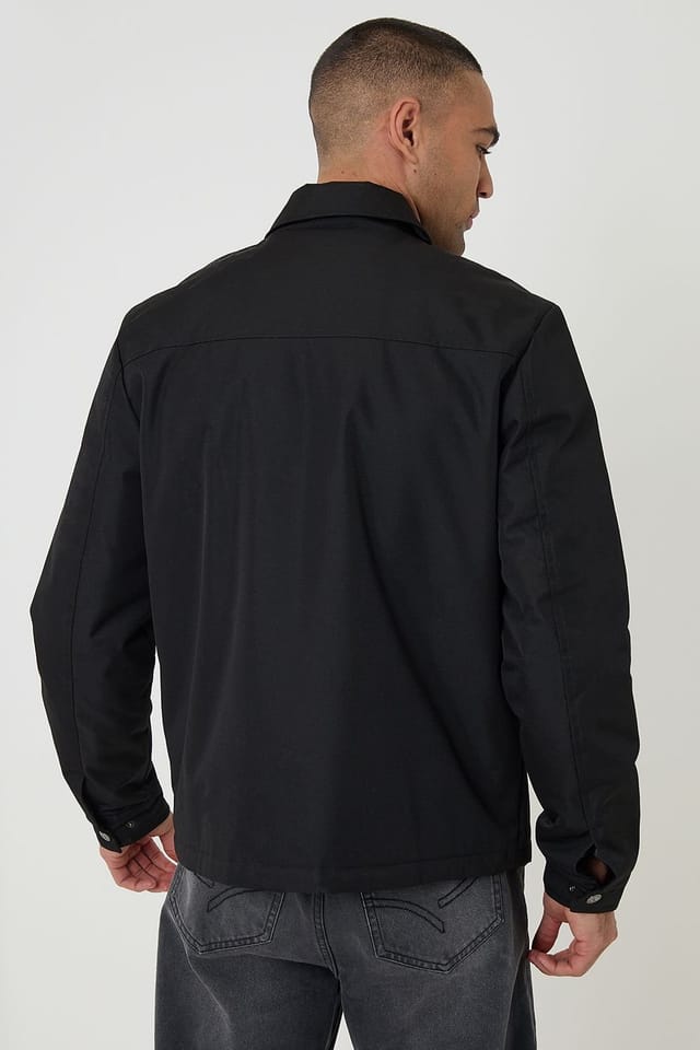 Threadbare Threadbare Men's Showerproof Lightweight Zip Up Jacket in Black - 2