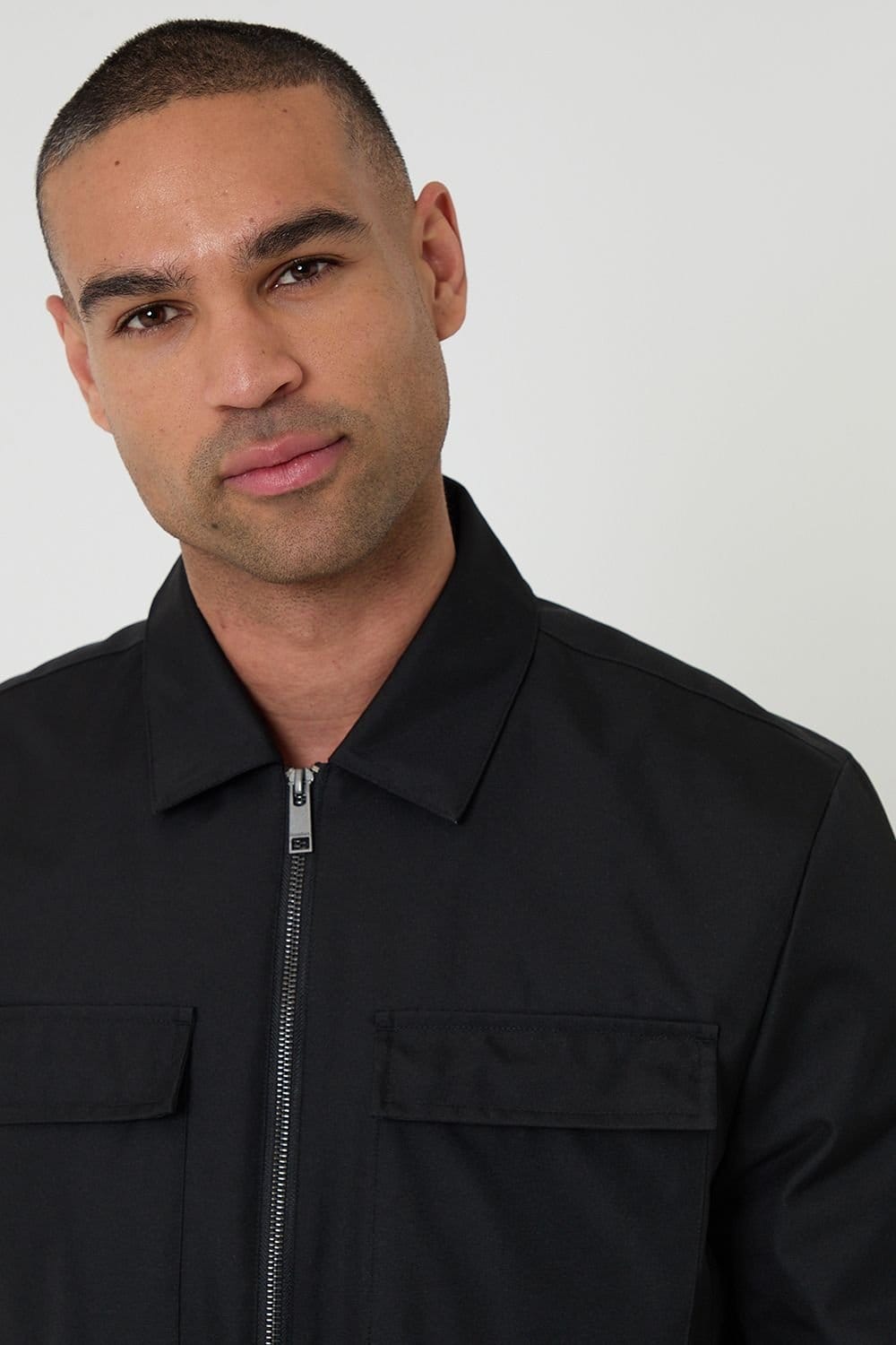 Threadbare Threadbare Men's Showerproof Lightweight Zip Up Jacket in Black - 4