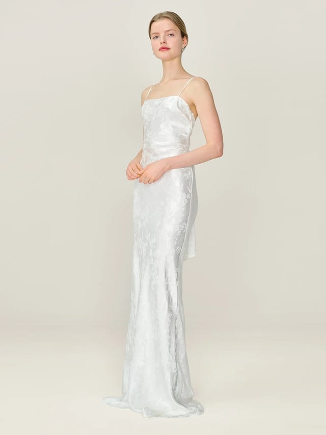 OMNES Mira Jacquard Dress in Ivory - 3