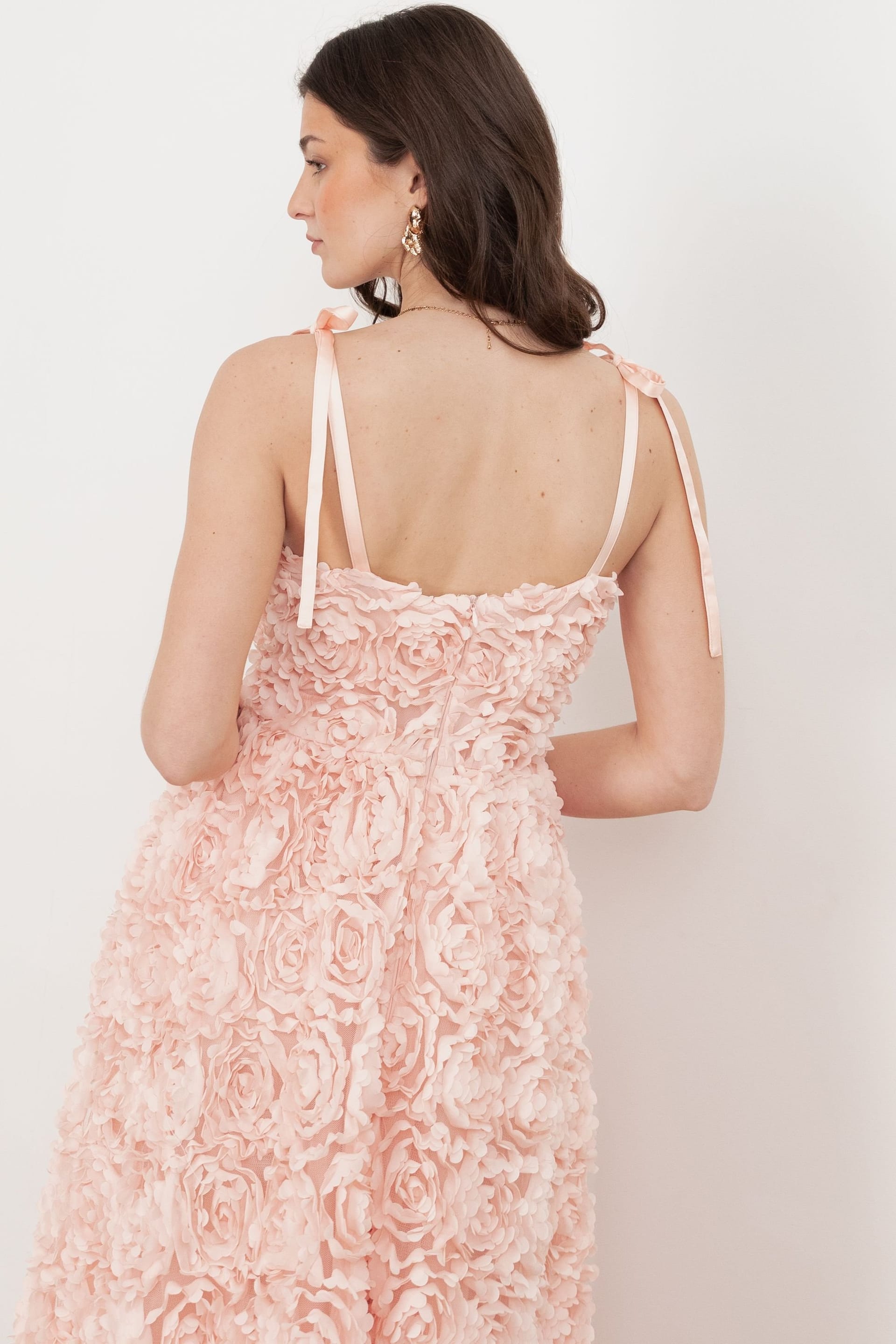 Maya Deluxe Maya Deluxe Women's Floral Cami Midi Dress in Peach - 4