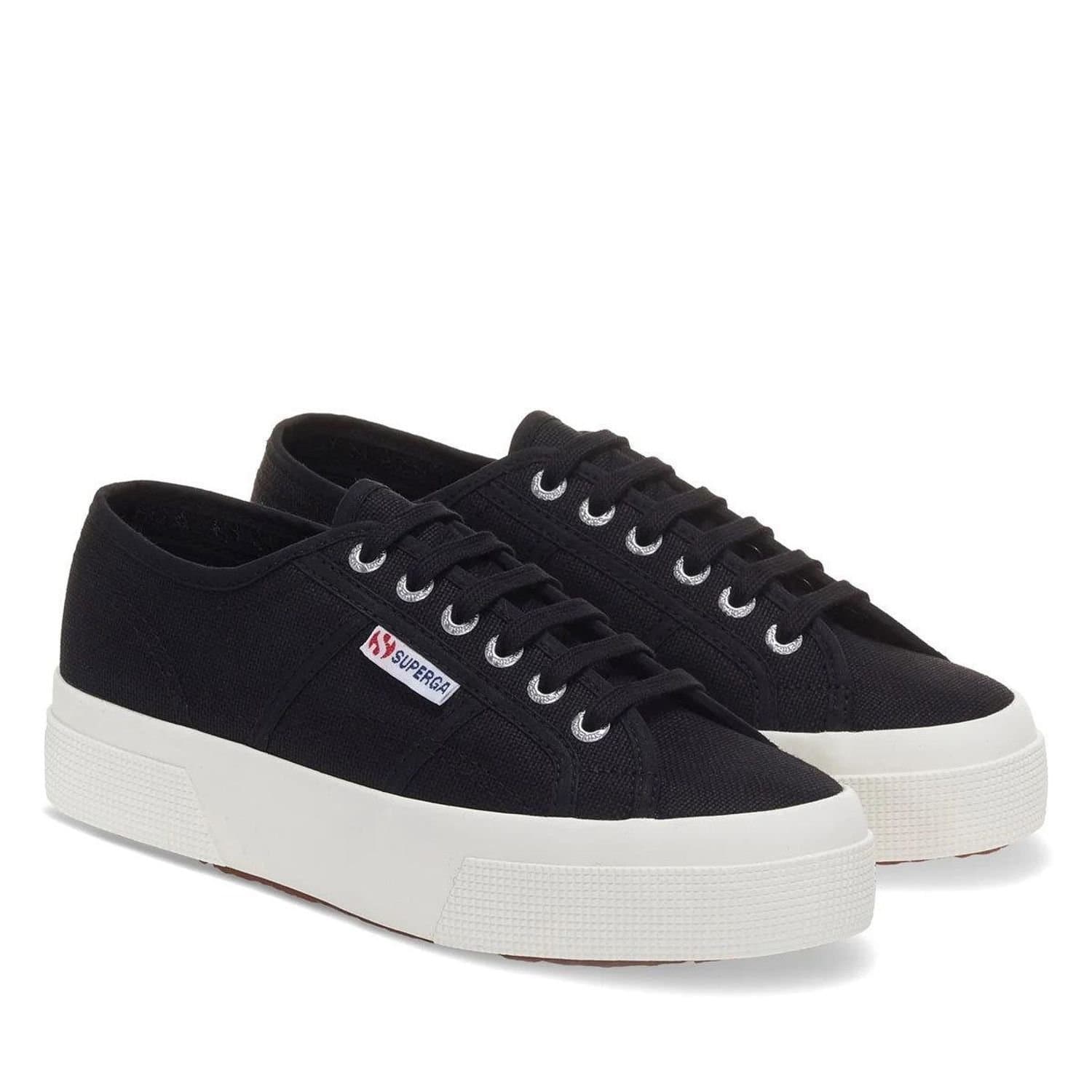 Superga Superga Women's 2740 Lace Up Platforms in Black